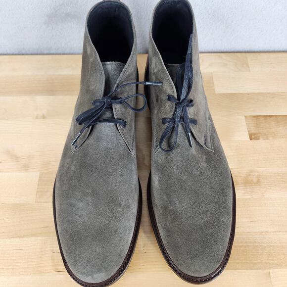 Allen Edmonds Cyrus Chukka Boots Mens 13 D Gray Suede Rubber Sole Lace Up